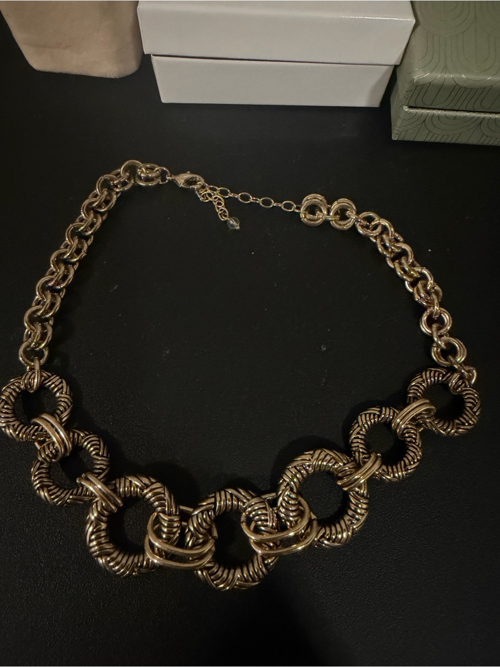 Gold Rope-Link Statement Necklace - Picture 5 of 5